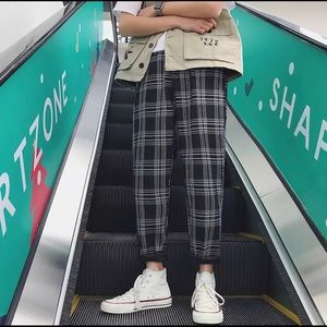 Unisex streetwear Plaid pants